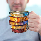 BestMugShop™ Tazza con effetto 3D a tema libro